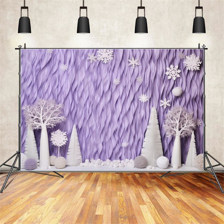Fondali Invernali Sfondo Di Fiocchi Di Neve Di Alberi Glassati Di Lavanda BRP11-256