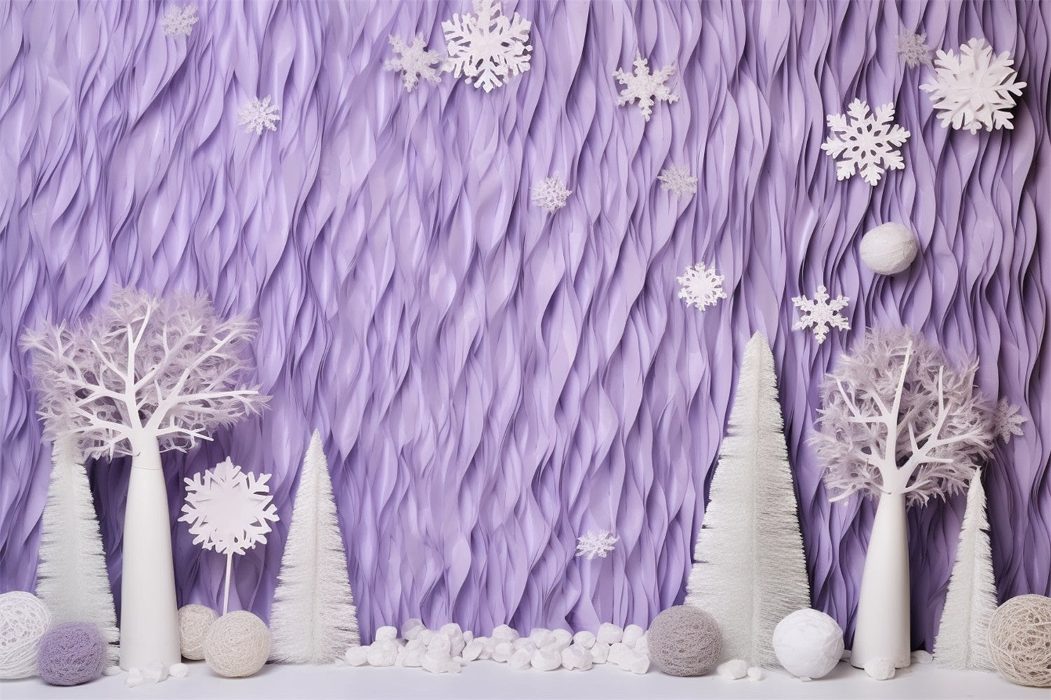 Fondali Invernali Sfondo Di Fiocchi Di Neve Di Alberi Glassati Di Lavanda BRP11-256