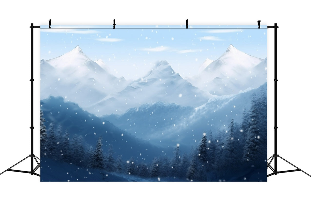 Fondali Winter Wonderland Sfondo Di Montagne Innevate BRP11-259
