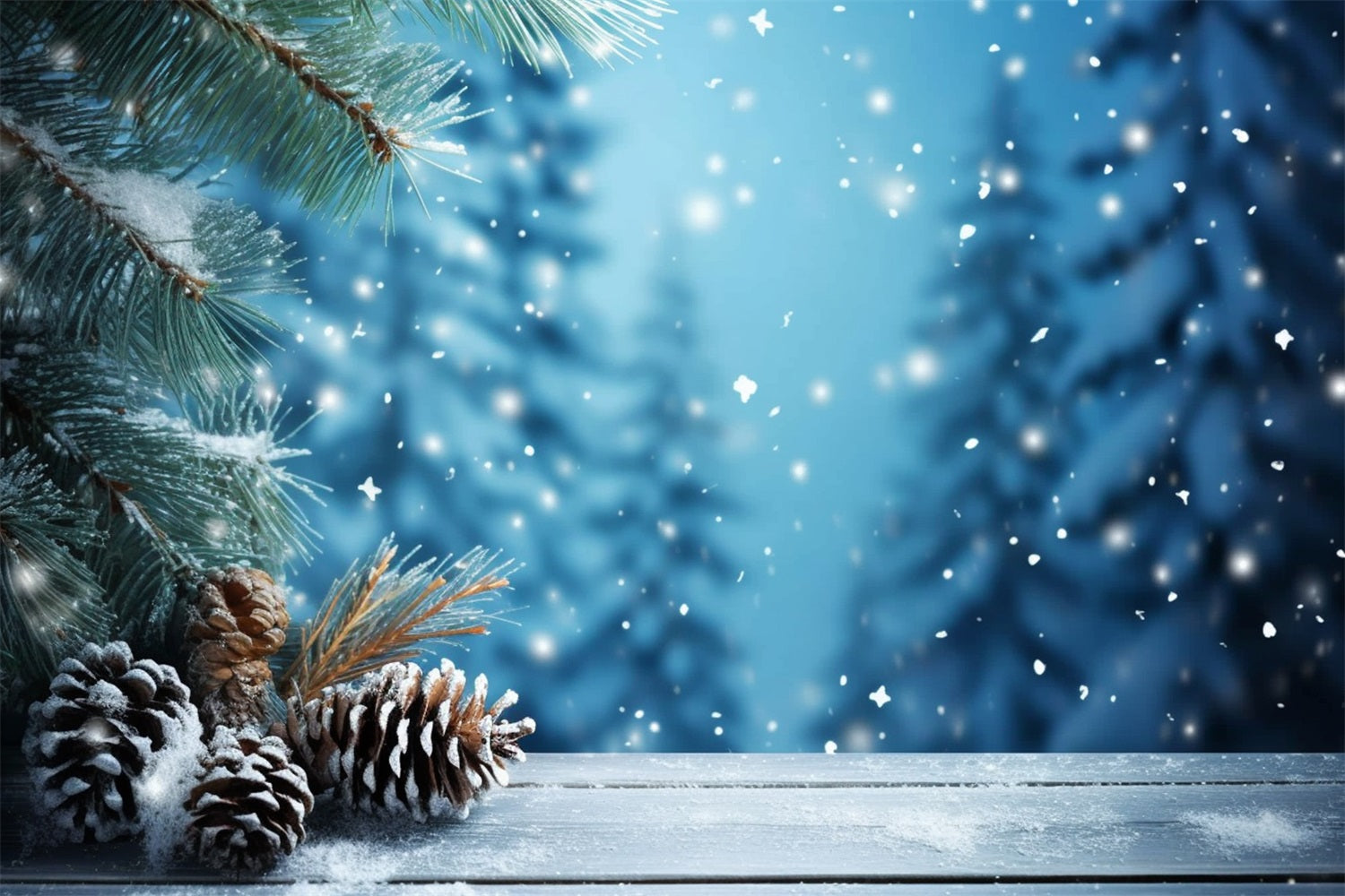 Sfondo Invernale Fotografia Sfondo Di Rami Di Pigne Innevate BRP11-275