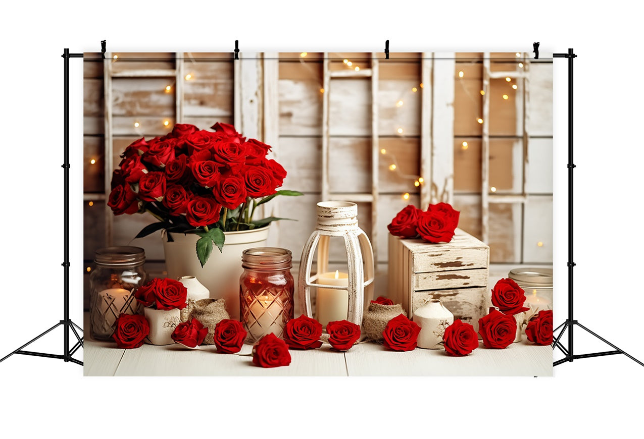 Fondali Fotografici Sfondo Di Rose A Lume Di Candela Con Bagliore Di San Valentino BRP11-289