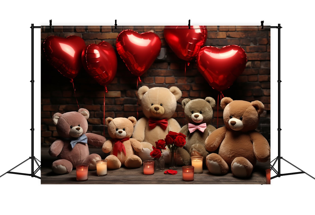 Fondali Di San Valentino Palloncini Peluche Orsacchiotti Sfondo BRP11-306
