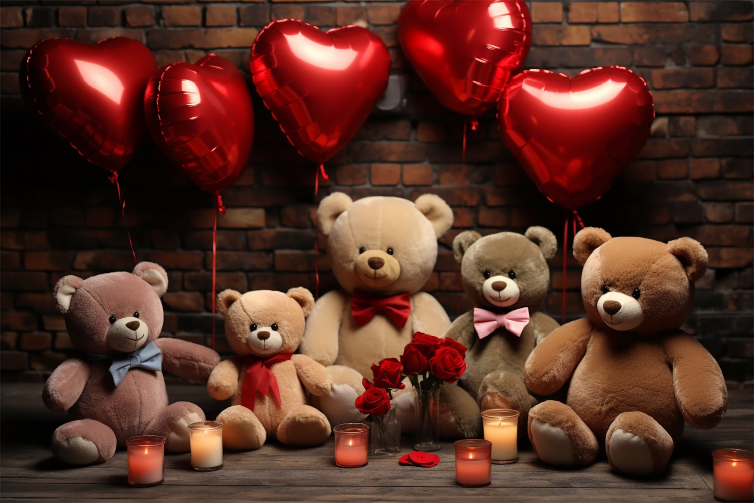 Fondali Di San Valentino Palloncini Peluche Orsacchiotti Sfondo BRP11-306