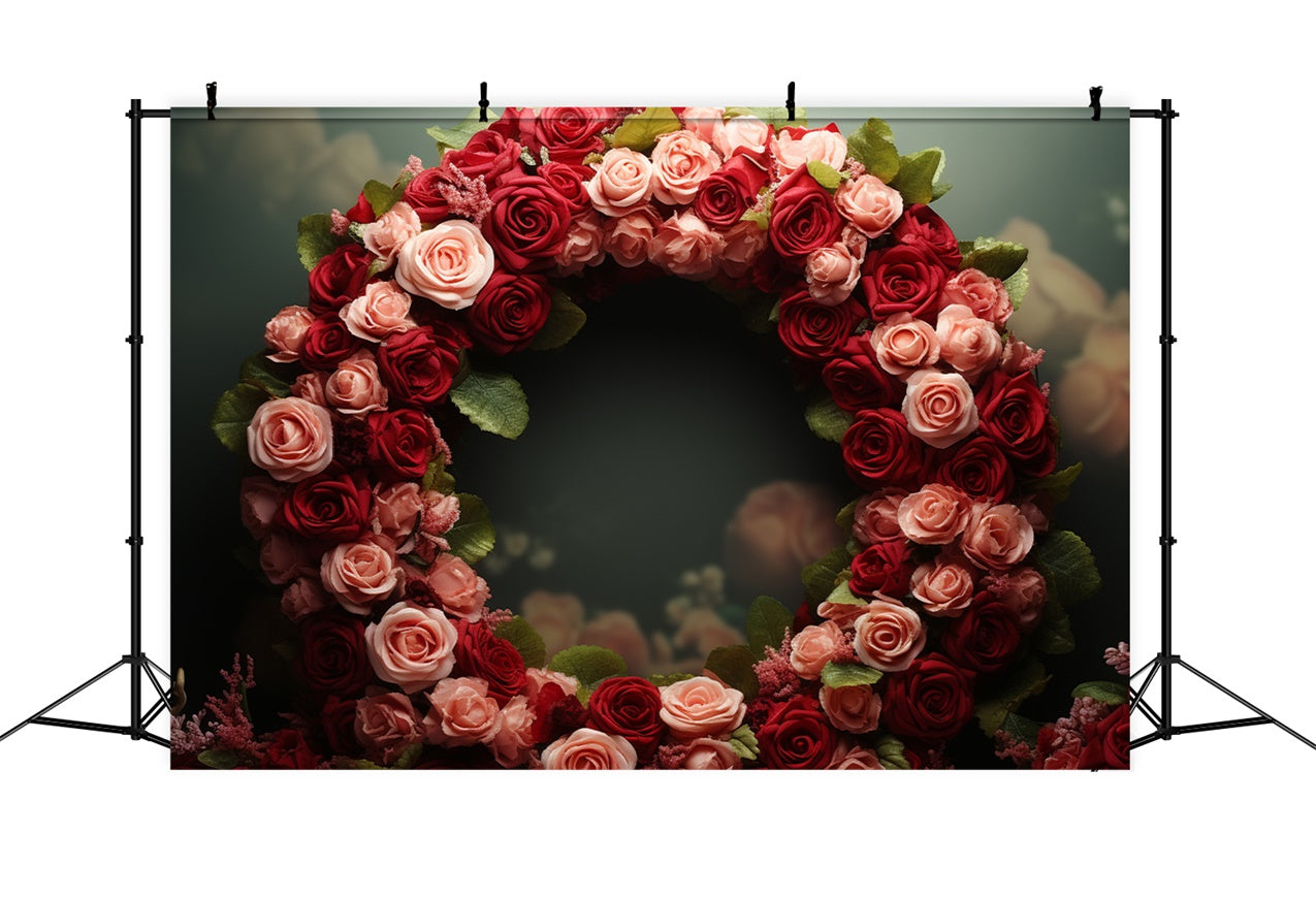Sfondo Per Foto Di San Valentino Con Ghirlanda Di Rose Sfondo Per Matrimonio BRP11-315