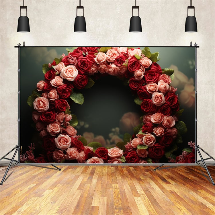 Sfondo Per Foto Di San Valentino Con Ghirlanda Di Rose Sfondo Per Matrimonio BRP11-315