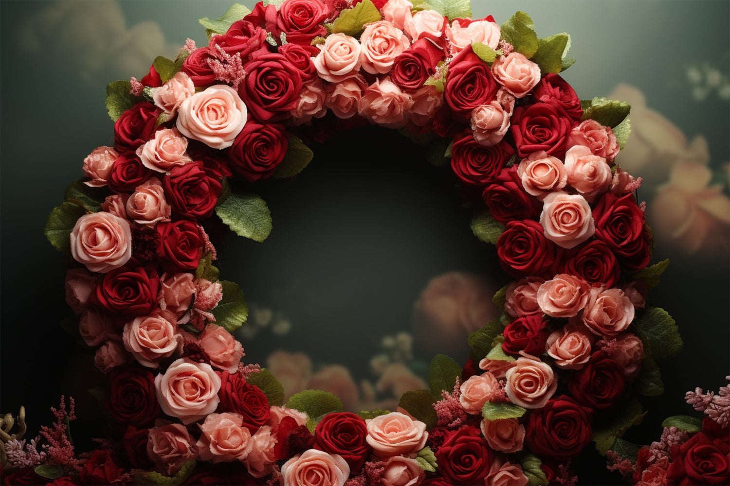 Sfondo Per Foto Di San Valentino Con Ghirlanda Di Rose Sfondo Per Matrimonio BRP11-315