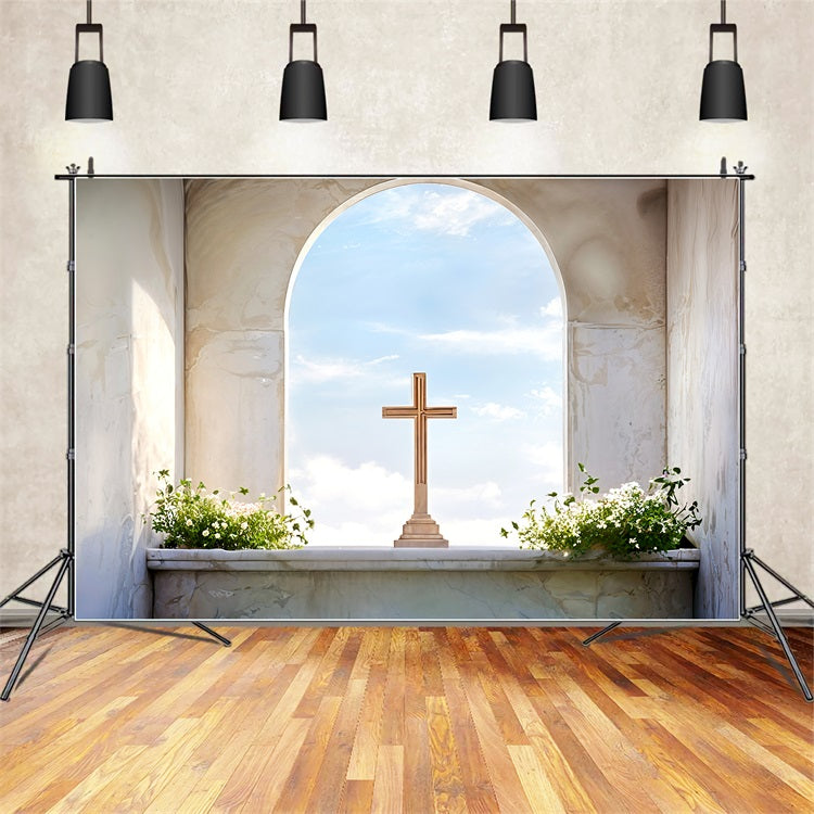 Sfondo Fotografico Pasquale Arco In Marmo Croce Cielo Sfondo BRP11-323