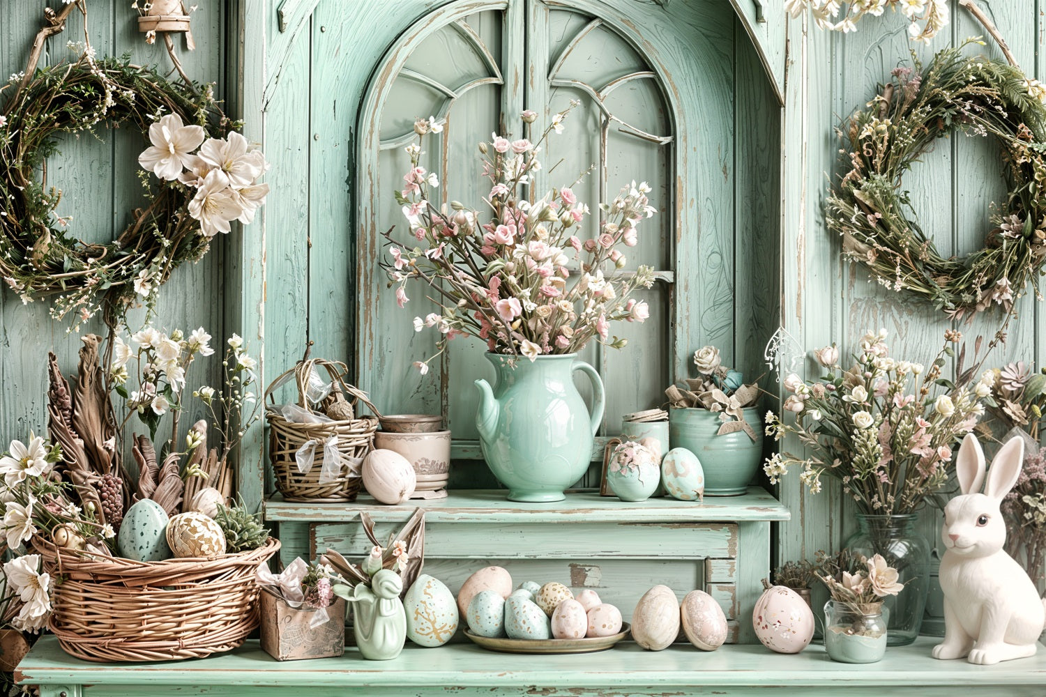 Idee Per Lo Sfondo Del Coniglietto Di Pasqua Ghirlande Per Scaffali Sfondo Per Uova BRP11-341