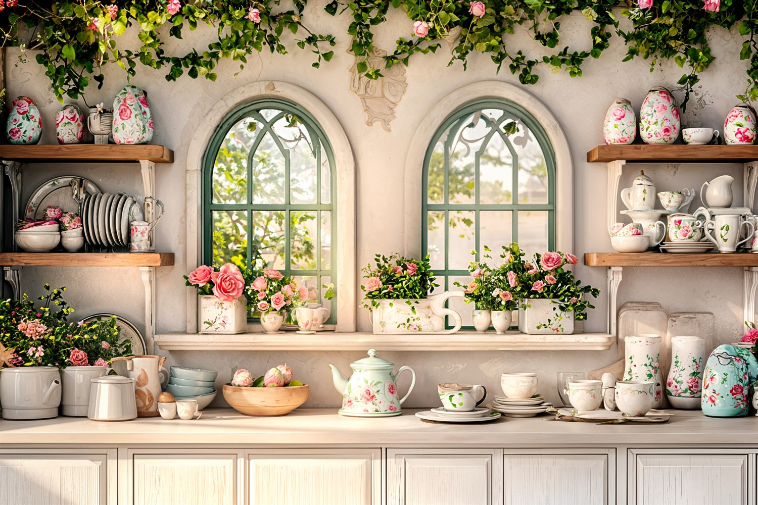 Sfondo Di Pasqua Foto Finestra Cucina Rose Sfondo BRP11-345