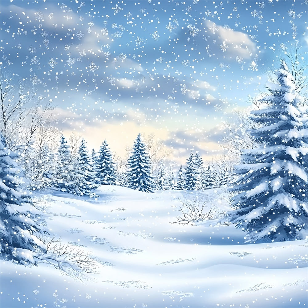 Sfondo Di Neve Invernale Foresta Nevicata Sfondo Di Serenita Pacifica BRP11-38
