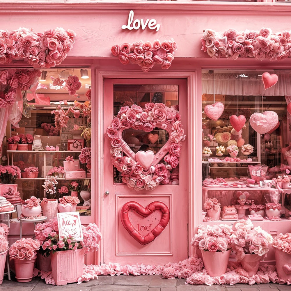 Idee Per Lo Sfondo Di San Valentino Sfondo Della Ghirlanda Del Negozio Di Fiori BRP11-381