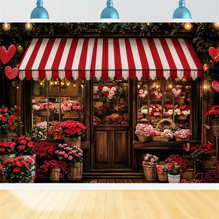 Fondali San Valentino Romantic Rose Heart Shopfront Sfondo BRP11-383