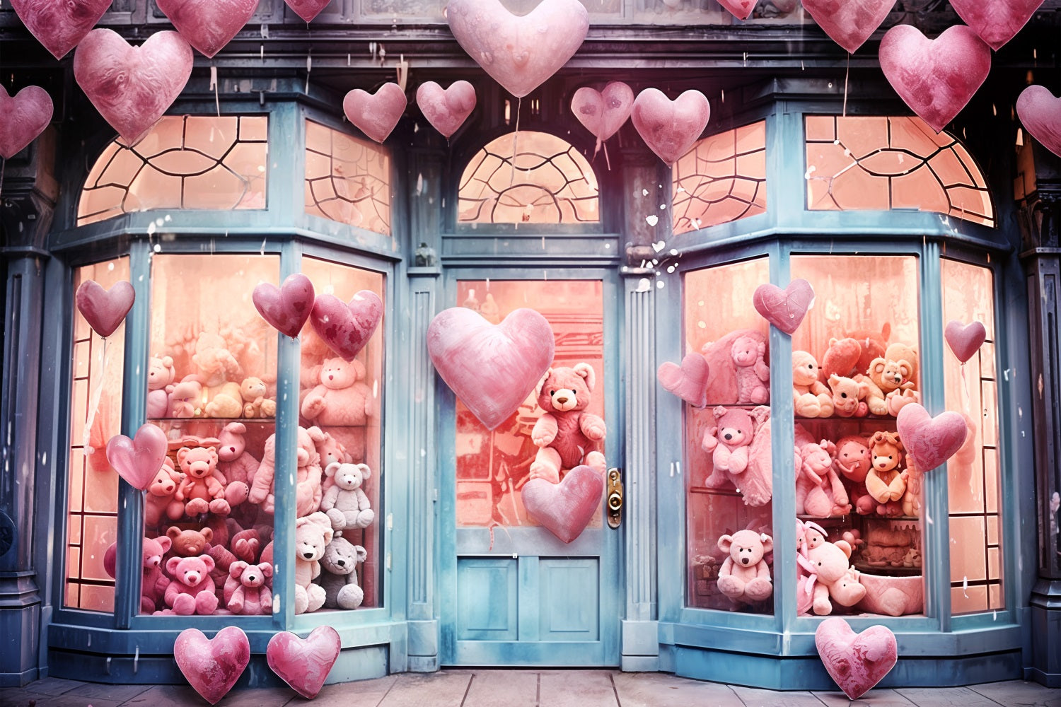 Fondali Fotografici San Valentino Cuore Palloncini Orsacchiotto Amore Sfondo BRP11-388