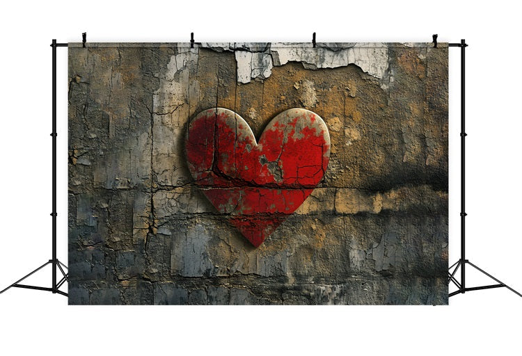 Fondali Fotografici Di San Valentino Sfondo Da Parete Con Cuore Rosso Incrinato BRP11-396