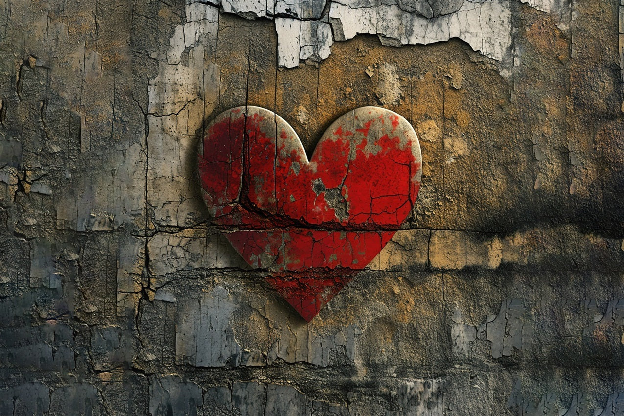 Fondali Fotografici Di San Valentino Sfondo Da Parete Con Cuore Rosso Incrinato BRP11-396