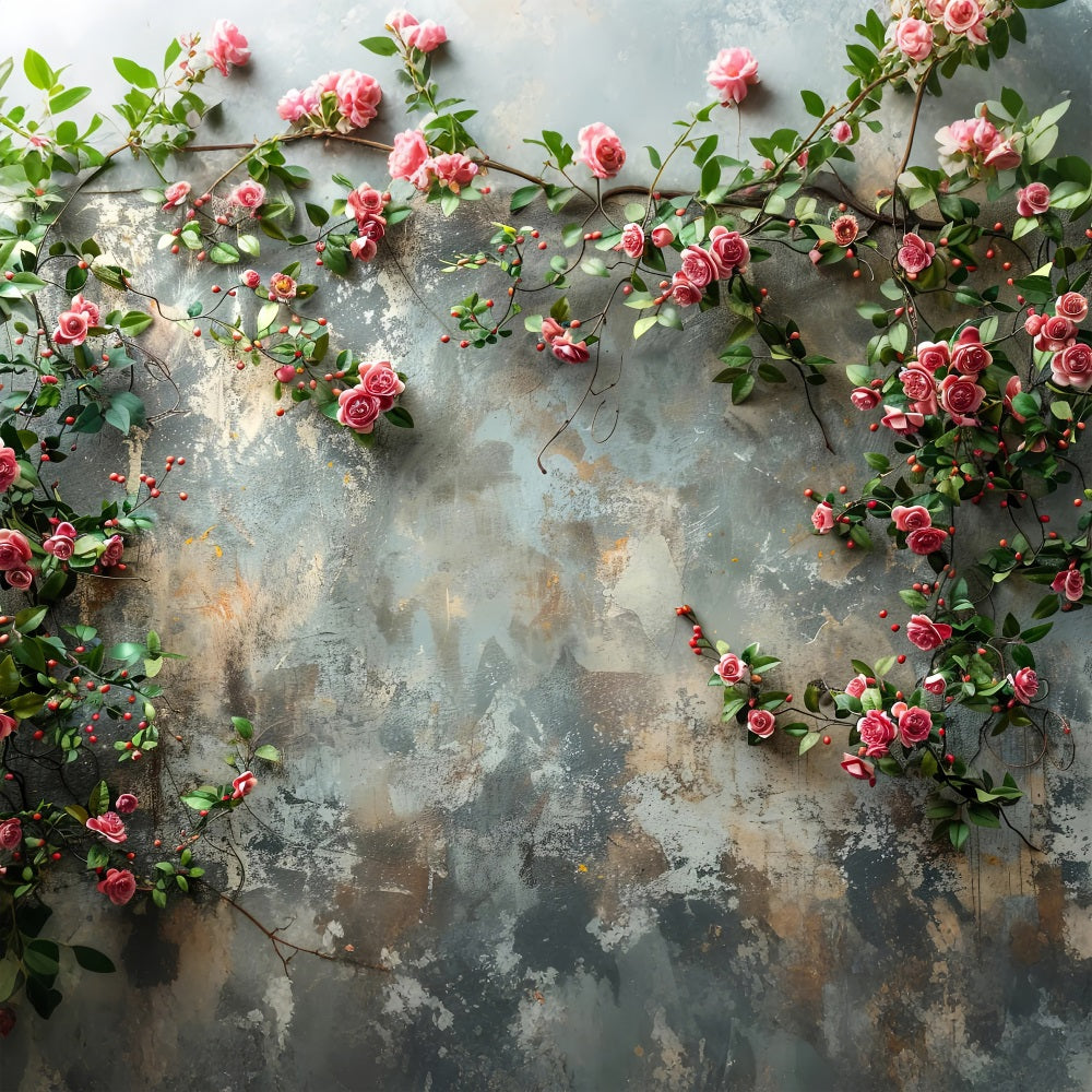 Photobooth Sfondo San Valentino Viti Floreali Sfondo Muro Dipinto BRP11-397