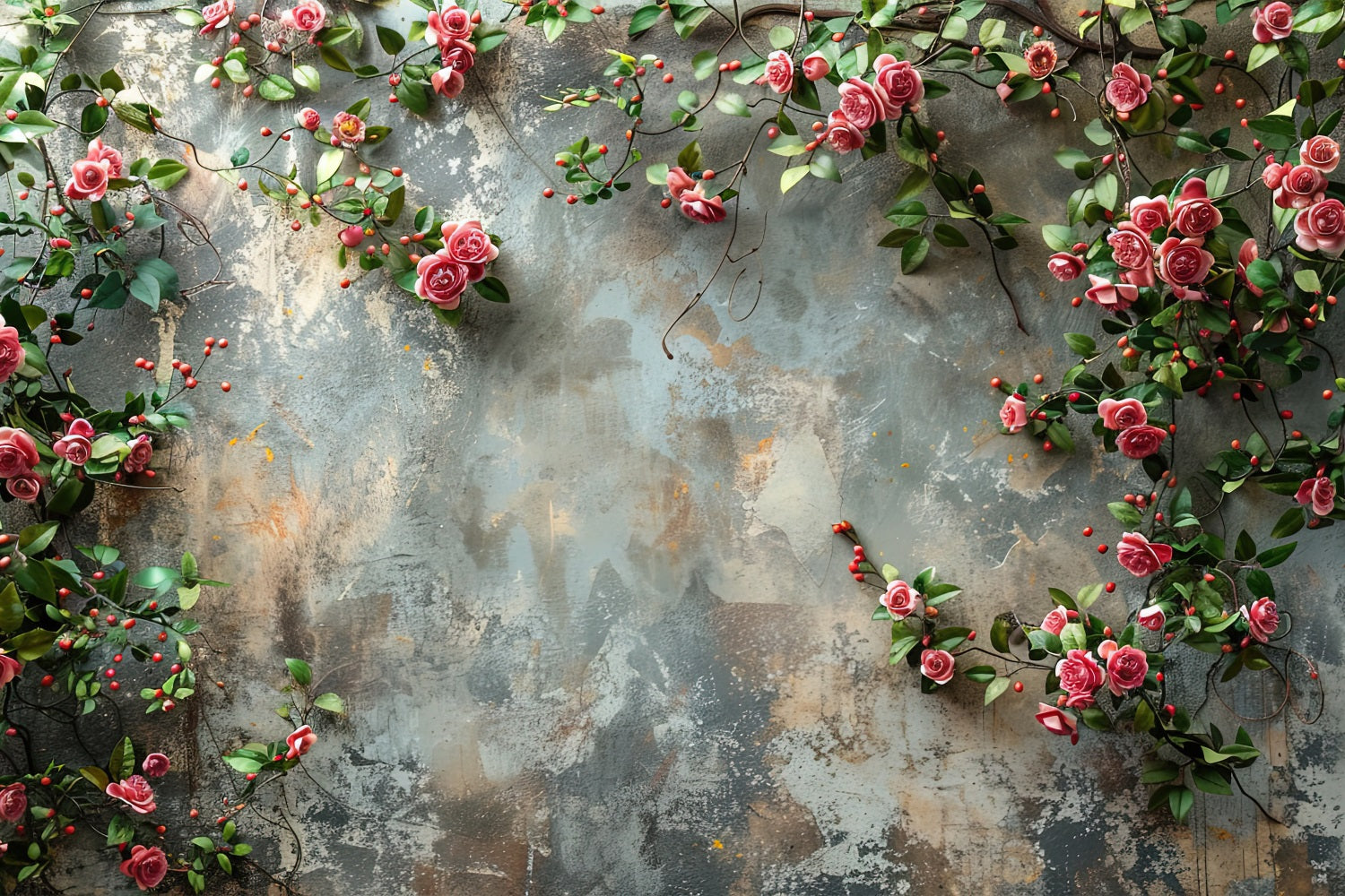 Photobooth Sfondo San Valentino Viti Floreali Sfondo Muro Dipinto BRP11-397