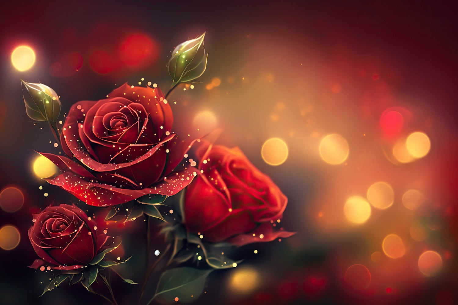 Sfondo Festa Di San Valentino Sfondo Di Luci Luminose Con Rose Rosse BRP11-398