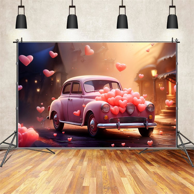 Sfondo Fotografico Per San Valentino Auto Cuore Palloncini Sfondo BRP11-414