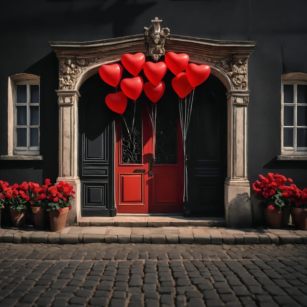 Fondali Di San Valentino Sfondo Porta Palloncini Cuore Rosso BRP11-446
