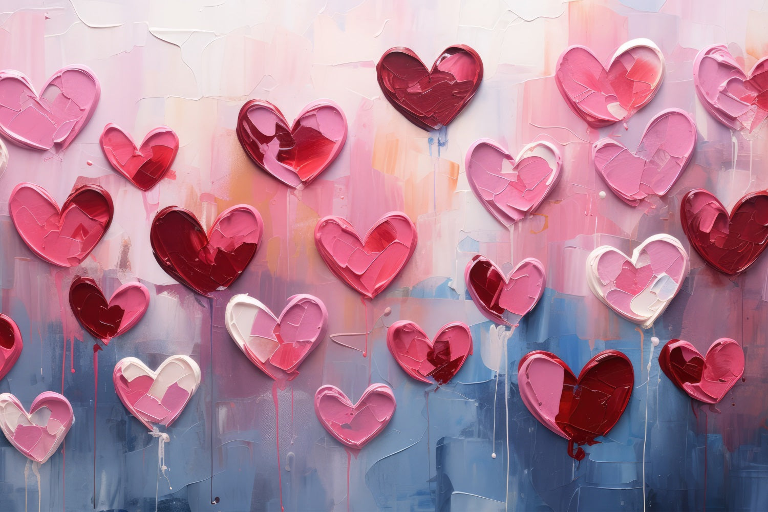 Fondali San Valentino Cuori Dipinti Sfondo Artistico Strutturato BRP11-454