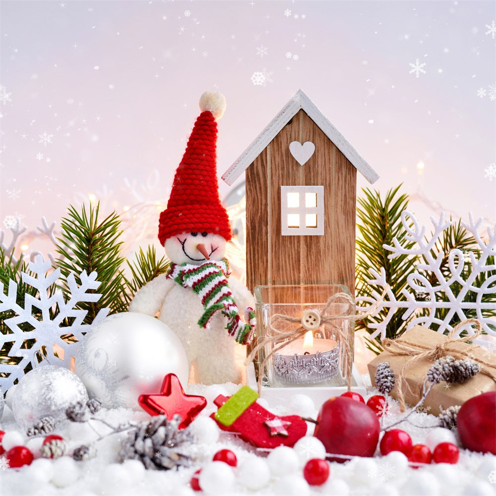 Fondali Scena Invernale Pupazzo Di Neve Decorazioni Natalizie Sfondo Regali BRP11-470