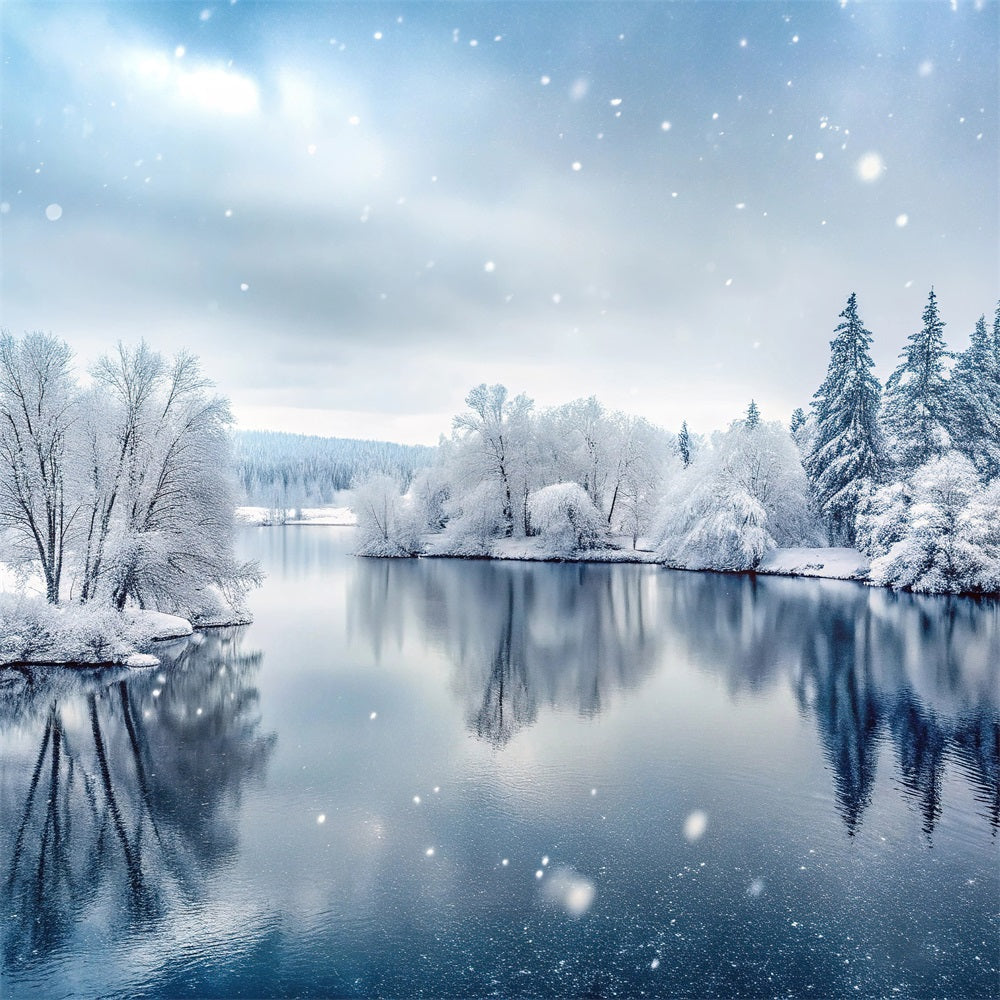 Sfondo Fotografico Winter Wonderland Sfondo Del Lago Ghiacciato BRP11-492