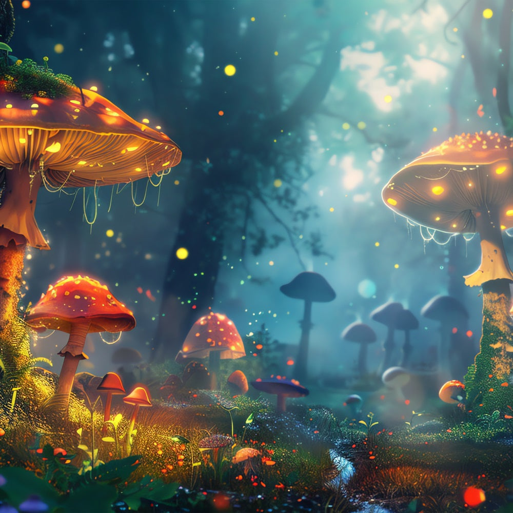 Sfondo Primaverile Sfondo Foresta Di Funghi Luminosi BRP11-508