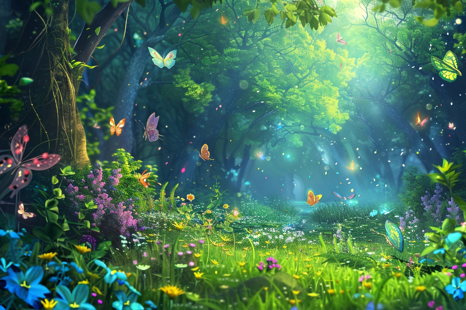 Idee Per Lo Sfondo Primaverile Farfalla Prato Foresta Sfondo BRP11-512