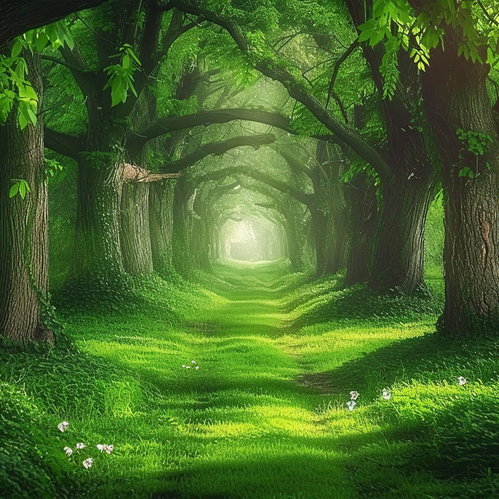 Fondali Per Foto Primaverili Tunnel Per Alberi Sentiero Forestale Sfondo BRP11-515