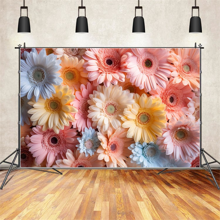 Fondali Fotografici Primaverili Sfondo Floreale Margherita Multicolore BRP11-523