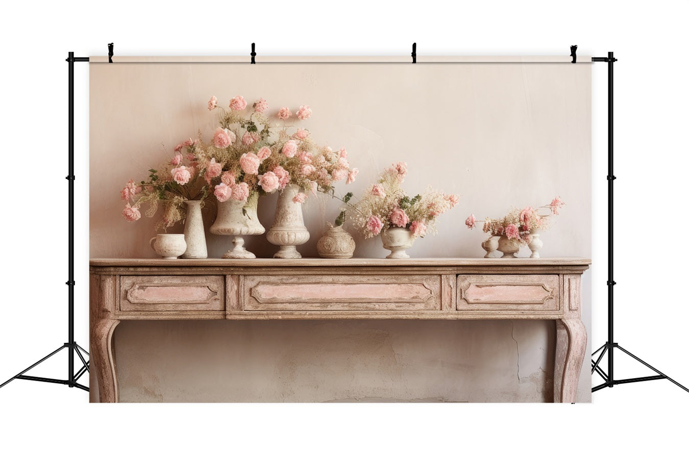 Fondali Primaverili Fotografia Sfondo Da Tavolo Con Composizione Floreale Rosa BRP11-542