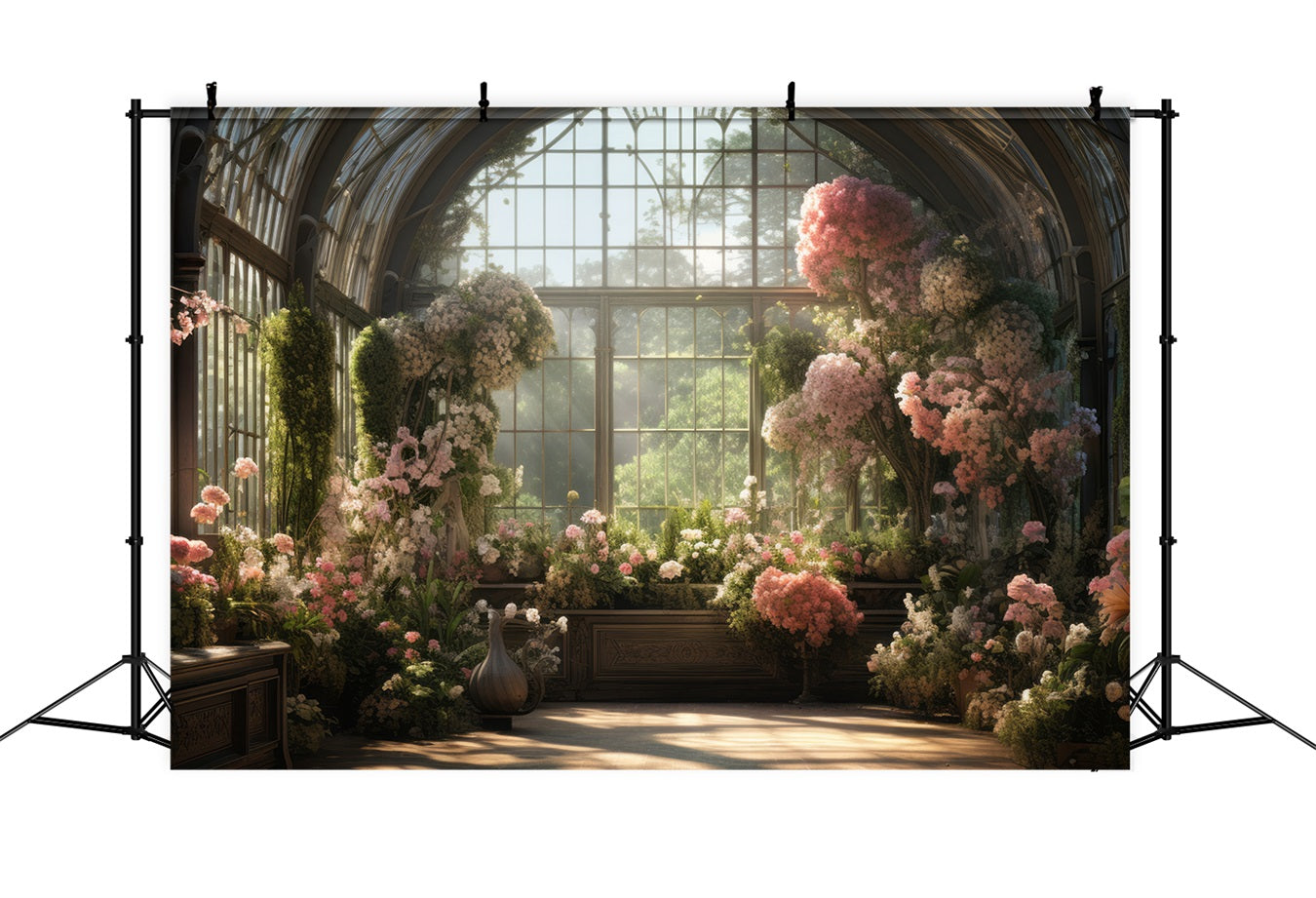 Sfondo Per Servizio Fotografico Primaverile Sfondo Per Finestra Floreale In Vetro D'Inverno BRP11-548