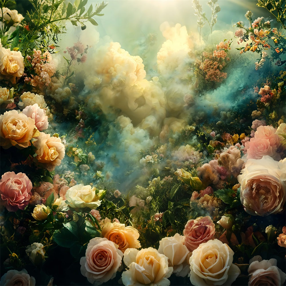 Sfondo Fotografico Vintage Fiori Avvolti In Morbida Nebbia BRP11-553