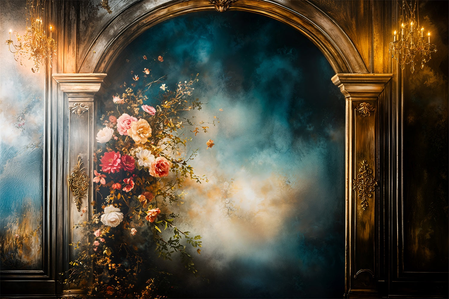 Sfondo Fotografico Vintage Sfondo Floreale retro Da Parete BRP11-554