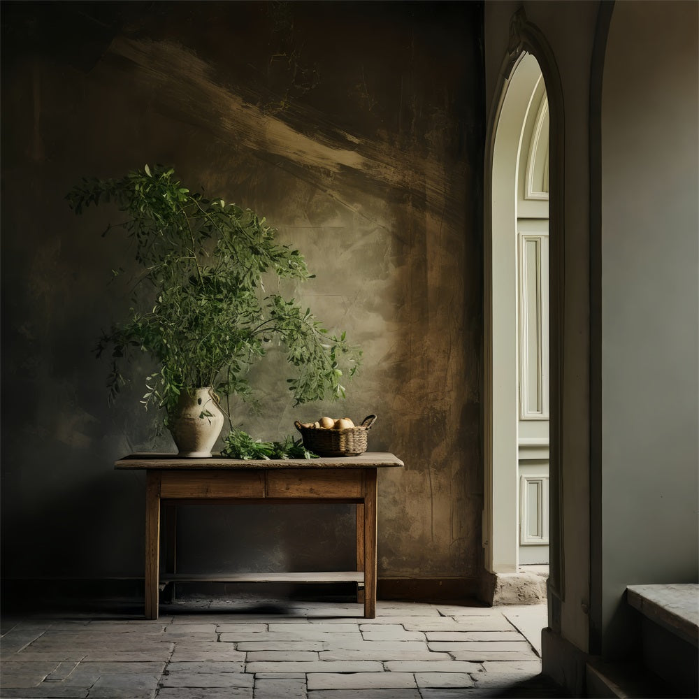 Fondali Sfondo Per Tavolo In Legno Con Vegetazione Vintage In Ceramica BRP11-560