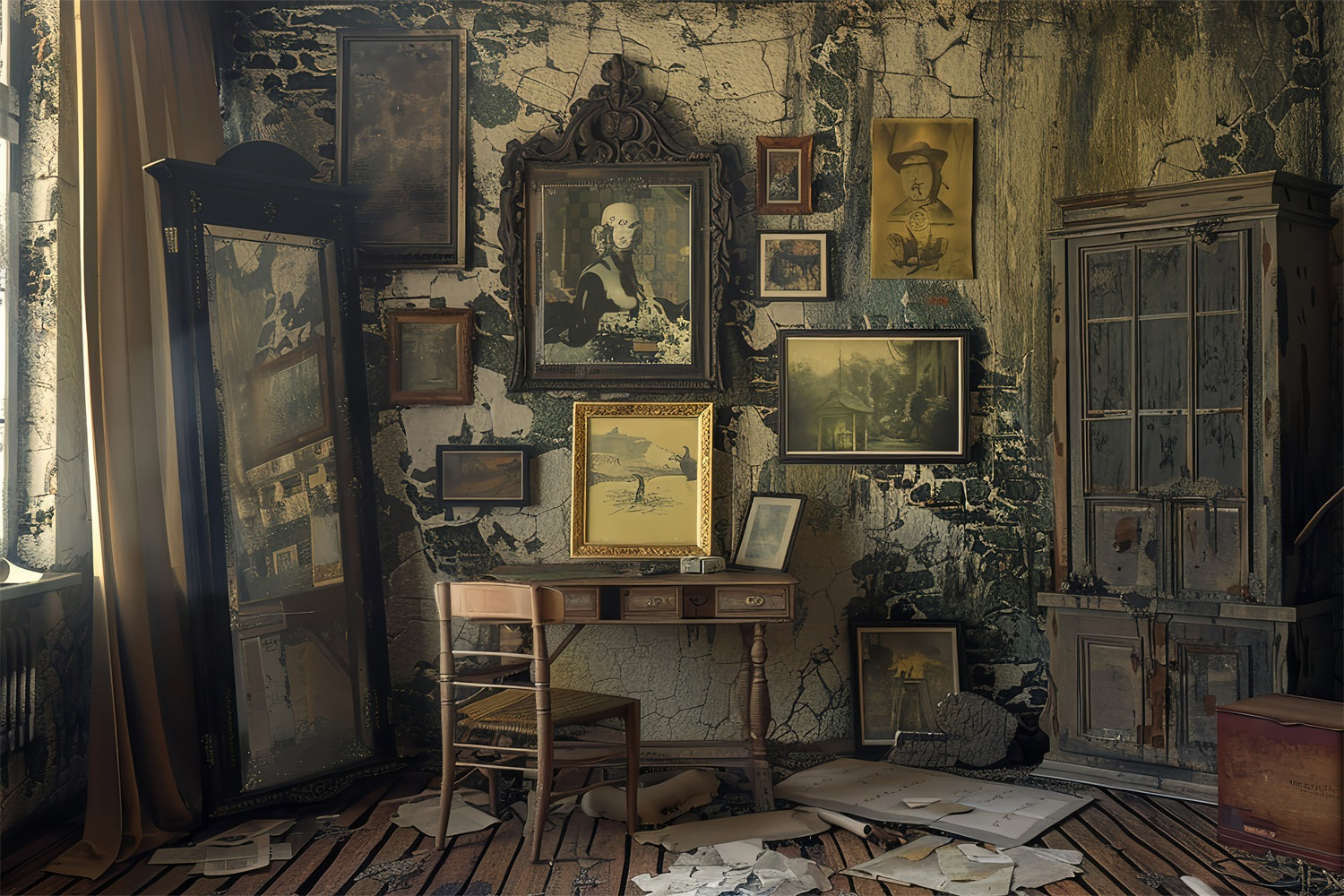 Fondali Vintage Fotografia Arredamento Della Stanza Sfondo Di Mobili Antichi BRP11-563