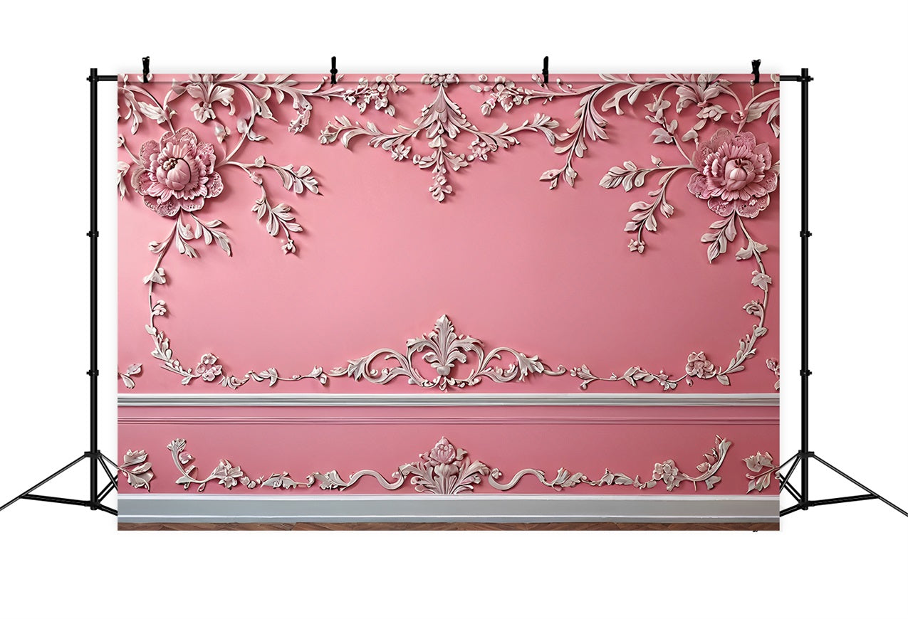 Sfondo Fotografico Vintage Sfondo retro Con Sculture Rosa Da Parete BRP11-575