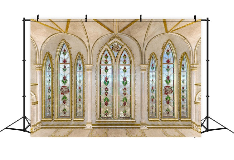 Fondali Fotografici Sfondo Con Archi Colorati Per Finestre Vintage BRP11-578