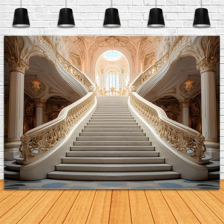 Fondali Scalinata Vintage Intricati Intagli Sullo Sfondo BRP11-598