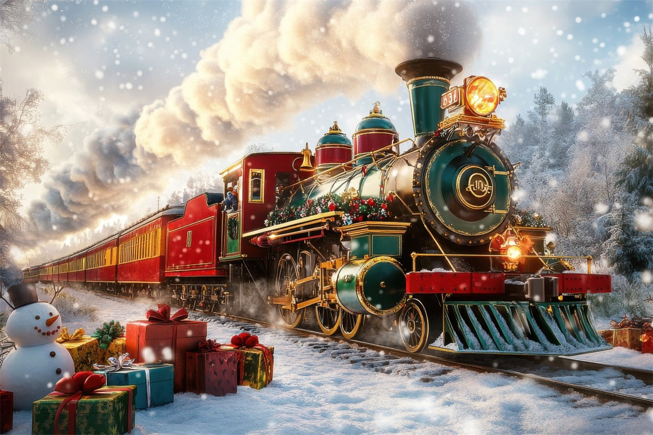 Sfondo Del Paese Delle Meraviglie Invernale Sfondo Di Viaggio In Treno Per Le Vacanze BRP11-60