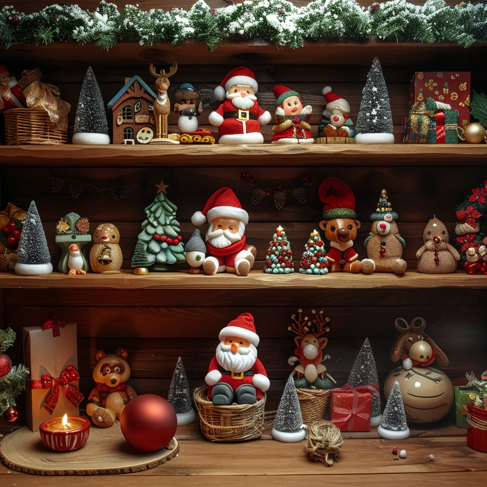 Sfondo Fotografico Natalizio Sfondo Della Confezione Regalo Del Laboratorio Di Babbo Natale Joy BRP11-75