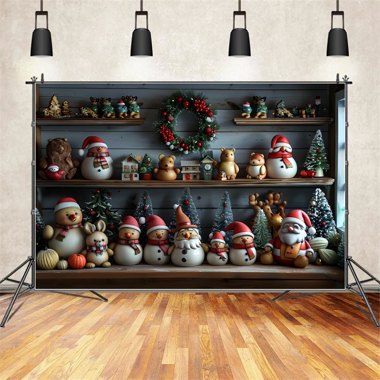 Fondali Fotografici Natalizi Fondale Degli Amici Innevati Del Laboratorio Di Babbo Natale BRP11-77