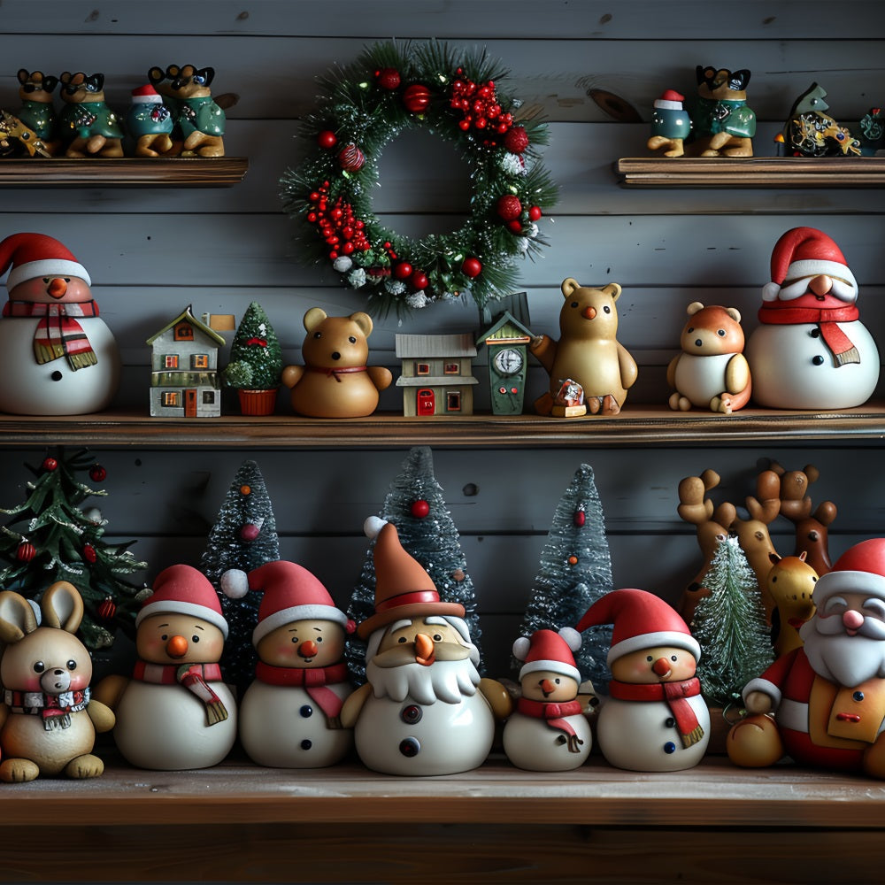 Fondali Fotografici Natalizi Fondale Degli Amici Innevati Del Laboratorio Di Babbo Natale BRP11-77