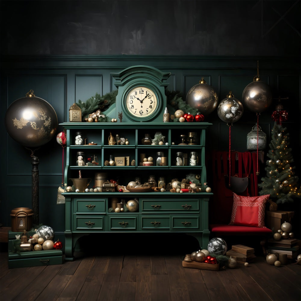 Sfondo Natalizio Laboratorio Di Babbo Natale Ornamento Magico Scaffale Sfondo BRP11-82