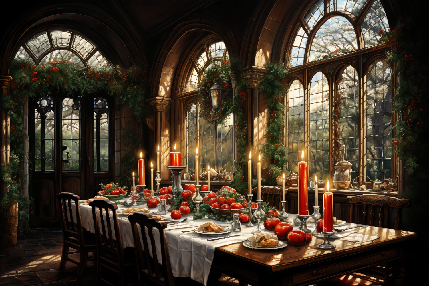 Sfondo Natale Laboratorio Di Babbo Natale Elegante Sfondo Per Feste Natalizie BRP11-84