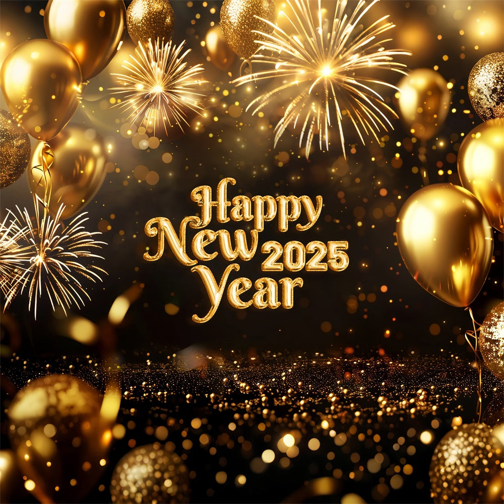 Sfondo Di Capodanno 2025 Sfondo Di Palloncini Celebrativi Dorati BRP12-101