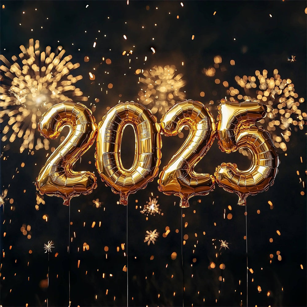 Sfondo Di Capodanno 2025 Sfondo Di Decorazioni Con Palloncini Dorati BRP12-107
