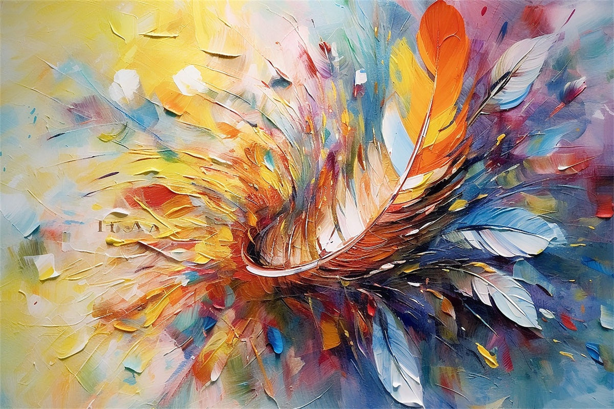 Sfondo Graffiti Energico Sfondo Con Disegno Di Piume Astratte BRP12-116