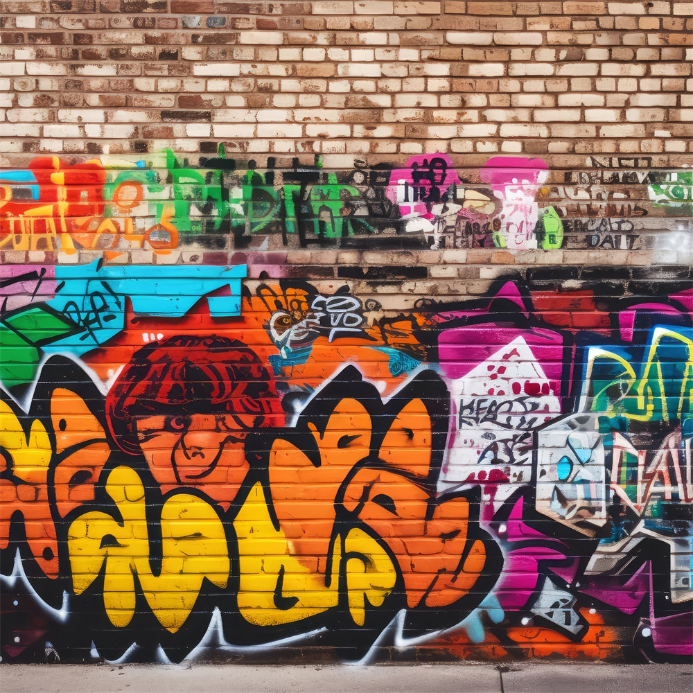 Sfondo Di Muro Di Mattoni Di Graffiti Sfondo Artistico Brillante BRP12-117